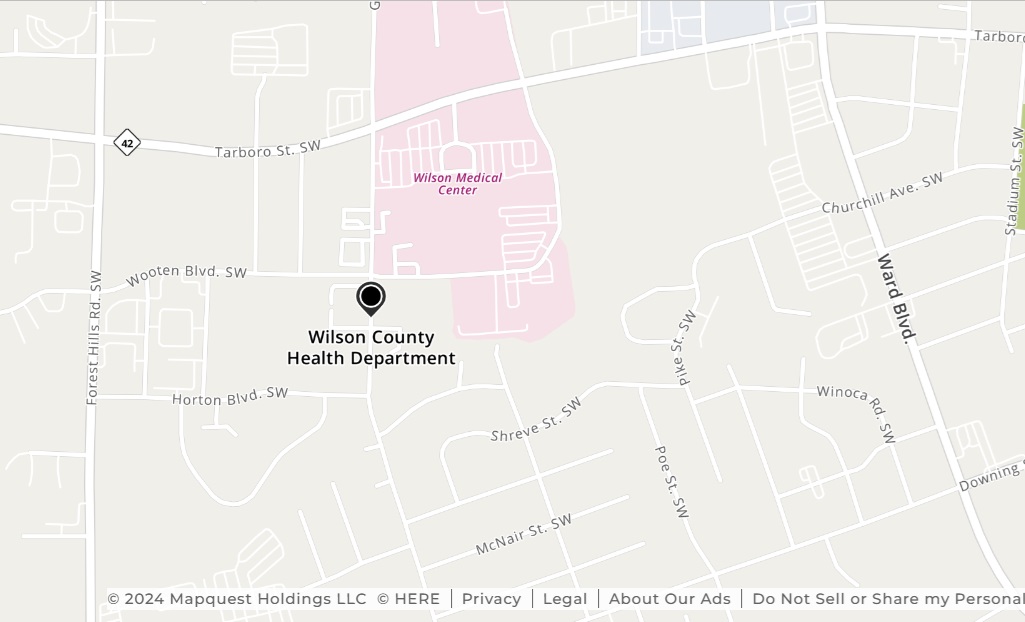 Map of Health Department Location